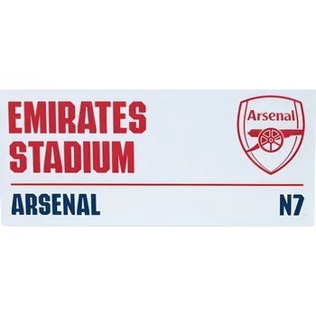 Plechová cedule Cedule Arsenal FC Emirates Stadium, plech, 40 × 18 cm