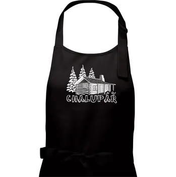 Kuchyňská zástěra Chalupář srub - Pánská zástěra na vaření - Univerzální velikost ( Černá )