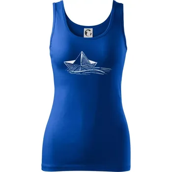 Dámské tričko Letní romance - papírová loďka - Dámské tílko - XL ( Královská modrá )