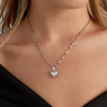 Náhrdelník Romantický náhrdelník srdce z chirurgické oceli č. 1690