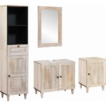 Koupelnový nábytek Sada koupelnového nábytku Nástěnný 4 pcs Bílá 38 x 33 x 160 cm Bílá3310074