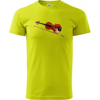 Housle fotka - Klasické pánské triko vyšší gramáže - 3XL ( Limetková )