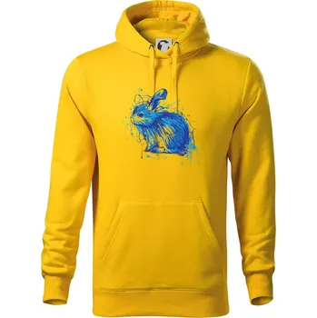 Pánská mikina Králík kaňka - Mikina pánská Cape s kapucí - L ( Žlutá )