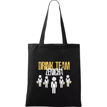 Nákupní taška Drink team ženicha - Taška bavlněná - 42 x 38 cm ( Černá )
