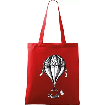 Horkovzdušný balón kreslený - Taška bavlněná - 42 x 38 cm ( Červená )