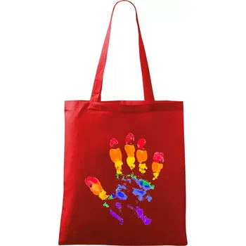 Nákupní taška LGBT hand print - Taška bavlněná - 42 x 38 cm ( Červená )
