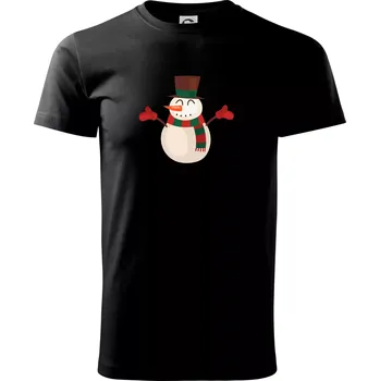 Pánské tričko Vánoční sněhulák - Triko extra velké (5-8XL) - 6XL ( Černá )