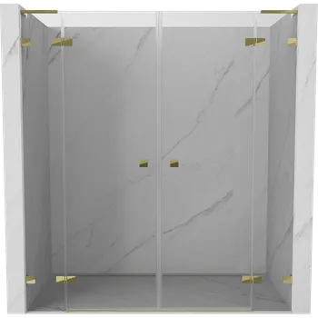 Sprchové dveře Mexen Lunar L Duo sprchové dveře otočné 190 cm, transparentní, zlaté - 834DL-190-000-50-00 Sprchové dveře