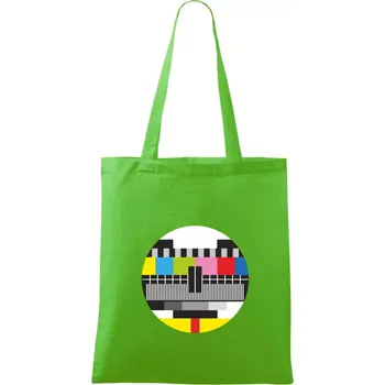 Nákupní taška No signal televizní obrazec - Taška bavlněná - 42 x 38 cm ( Apple Green )