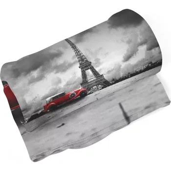 deka Sablio Deka Eiffelova věž a červené auto - 150x120 cm