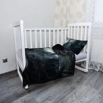 Povlečení Sablio Mikroplyšové dětské povlečení do postýlky Zaklínač Hrad - 120x90 / 40x60