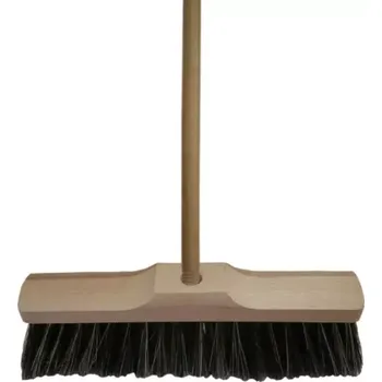 Smeták dřevěný 50% pravé žíně 30 cm s holí 120 cm