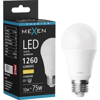 Žárovka Mexen Nova LED žárovka E27, A60, 12W, Teplá - 3000K, 1260 lm - L100-E27-1230-01 Żarówki LED