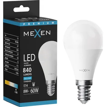 Žárovka Mexen Nova Žárovka LED E14, G45, 8W, Studená - 6500K, 840 lm - L101-E14-0865-01 Żarówki LED