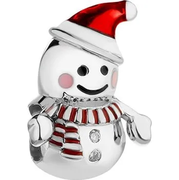 Přívěsek Stříbrný přívěsek Beads se zirkony a smaltem - sněhulák - AP533-2964