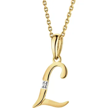 Přívěsek Zlatý přívěsek s diamantem - písmeno L - 0,004 ct - ryzost 585 - 109.883/L
