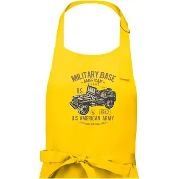 Kuchyňská zástěra American Army Jeep - Pánská zástěra na vaření - Univerzální velikost ( Žlutá )