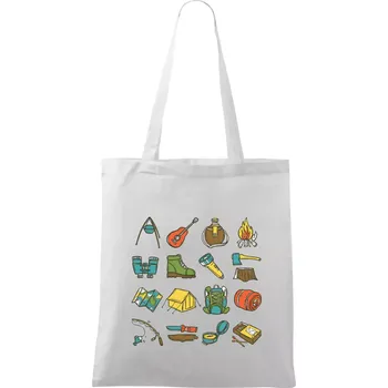 Camping set - Taška bavlněná - 42 x 38 cm ( Bílá )