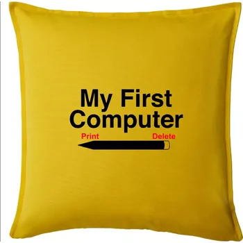 Polštář My First Computer - Polštář 50x50 - 50x50 - Pouze potah ( Žlutá )