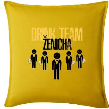 Polštář Drink team ženicha - Polštář 50x50 - 50x50 - Pouze potah ( Žlutá )