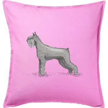 Polštář Vintage Schnauzer - Polštář 50x50 - 50x50 - Pouze potah ( Růžová )