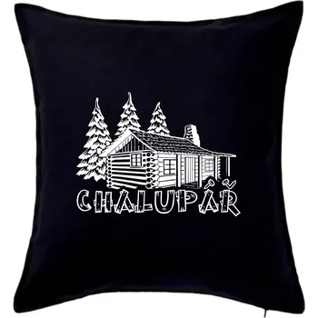 Polštář Chalupář srub - Polštář 50x50 - 50x50 - Pouze potah ( Černá )