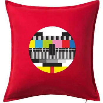 Polštář No signal televizní obrazec - Polštář 50x50 - 50x50 - Pouze potah ( Červená )