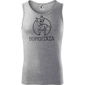 Superhrdina táta - Tílko pánské Core - L ( Tmavě šedý melír )
