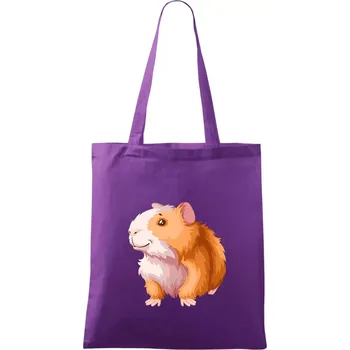 Morče - kreslené, bílo oranžové - Taška bavlněná - 42 x 38 cm ( Fialová )