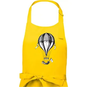 Kuchyňská zástěra Horkovzdušný balón kreslený - Pánská zástěra na vaření - Univerzální velikost ( Žlutá )