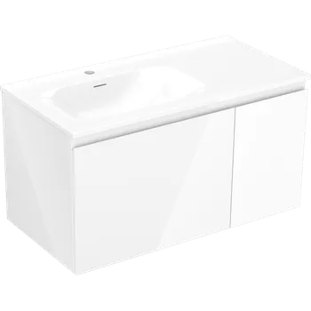 Koupelnový nábytek Mexen Orio koupelnová skříňka 90 cm s umyvadlem Vela levá, 1S, 1D, bílý lesk - 91A13-09047-3-BBFF00-W23L00 Skříňky s umyvadlem