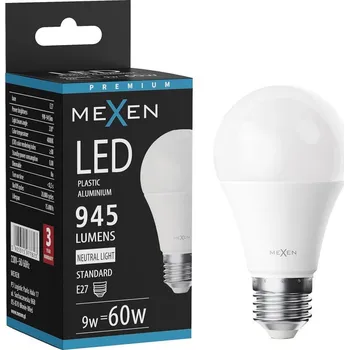 Žárovka Mexen Nova LED žárovka E27, A60, 9W, Neutrální - 4000K, 945 lm - L100-E27-0940-01 Żarówki LED