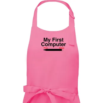Kuchyňská zástěra My First Computer - Pánská zástěra na vaření - Univerzální velikost ( Růžová )