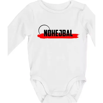 Nohejbal nápis - Body kojenecké s dlouhým rukávem - Dlouhý r. 3-6 měs ( Bílá )