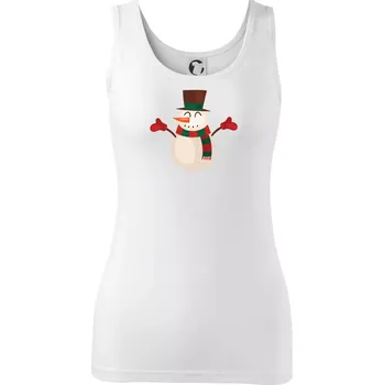 Dámské tričko Vánoční sněhulák - Dámské tílko - L ( Bílá )