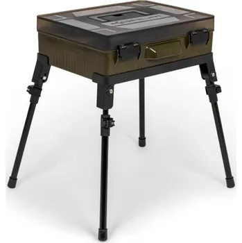 Pouzdro na rybářské vybavení Korum Mega Blox Station Fully Loaded (Skvělý organizér v podobě stolečku, který máte po ruce.)