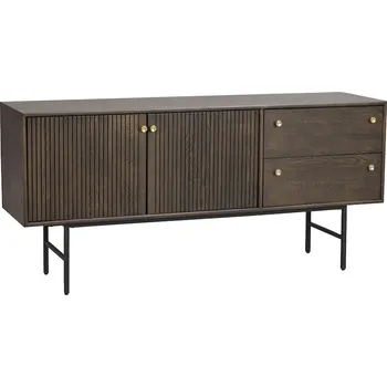 Komoda Rowico Komoda 160 cm, hnědý dub/černý kov, Clearbrook