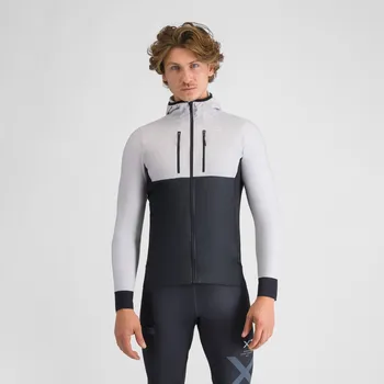 Cyklistická bunda SPORTFUL Cyklistická větruodolná bunda - CARDIO - šedá/černá