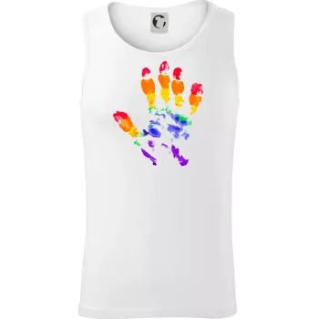 LGBT hand print - Tílko pánské Core - S ( Bílá )