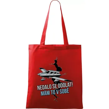 Nákupní taška Nedalo se odolat, mám to v sobě letadlo - Taška bavlněná - 42 x 38 cm ( Červená )