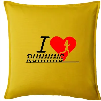 Polštář I love running holka - Polštář 50x50 - 50x50 - Pouze potah ( Žlutá )