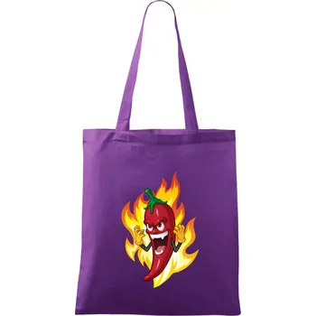 Chili paprička velmi pálivá - Taška bavlněná - 42 x 38 cm ( Fialová )