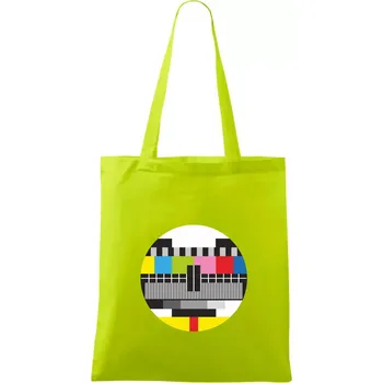 No signal televizní obrazec - Taška bavlněná - 42 x 38 cm ( Limetková )