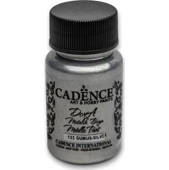 Speciální výtvarná barva Akrylové barvy Cadence Dora Metallic, 50 ml - stříbrná