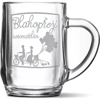 Sklenice Sablio Půllitr Blahopřeji novomanželům: 0,5