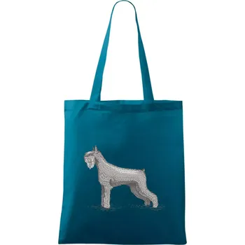 Vintage Schnauzer - Taška bavlněná - 42 x 38 cm ( Petrolejová )