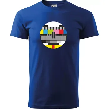 Pánské tričko No signal televizní obrazec - Triko extra velké (5-8XL) - 7XL ( Královská modrá )