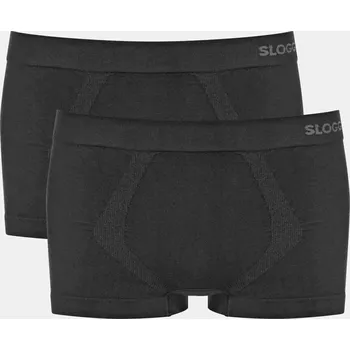 Boxerky Pánské boxerky GO Smooth Hipster 2P - BLACK - černé 0004 - SLOGGI BLACK L