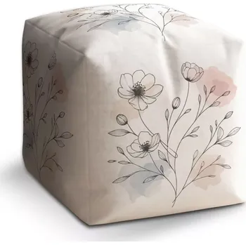 Taburet Sablio Taburet Cube Květinová linie: 40x40x40 cm