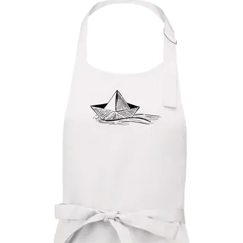 Kuchyňská zástěra Letní romance - papírová loďka - Pánská zástěra na vaření - Univerzální velikost ( Bílá )